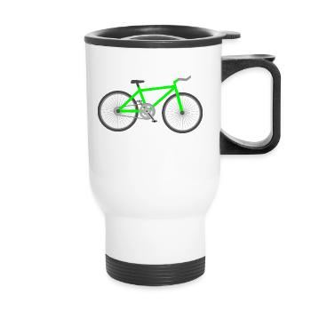 Fixie Fahrrad - Thermobecher mit Tragegriff - Weiß - Vorne