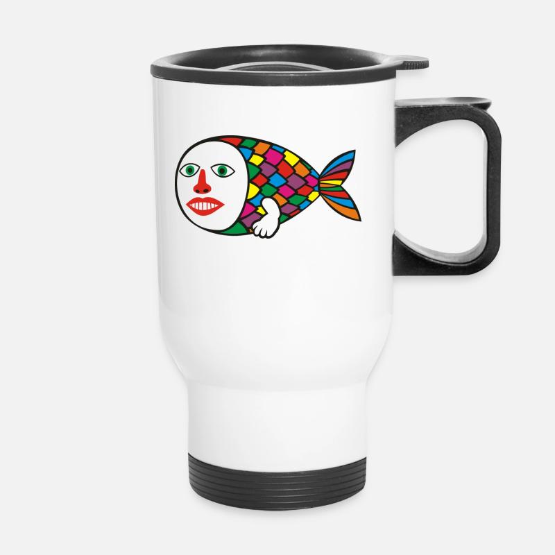 Human Fish - Thermal mug with handle - white