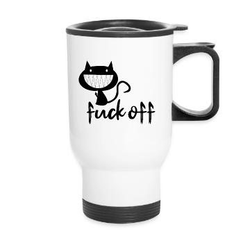 fuck off! Piss off, leave me alone! - Thermal mug with handle - white - Front