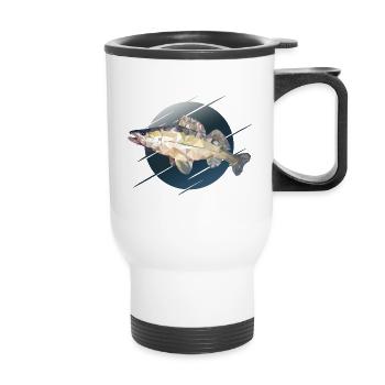 Walleye fishing fishing - Thermal mug with handle - white - Front