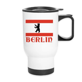 Graphique du drapeau de l’ours de Berlin - Tasse isotherme avec poignée - blanc - Devant
