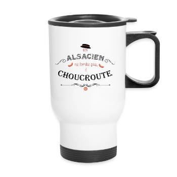 Un Alsacien ne tombe pas - Tasse isotherme avec poignée - blanc - Devant