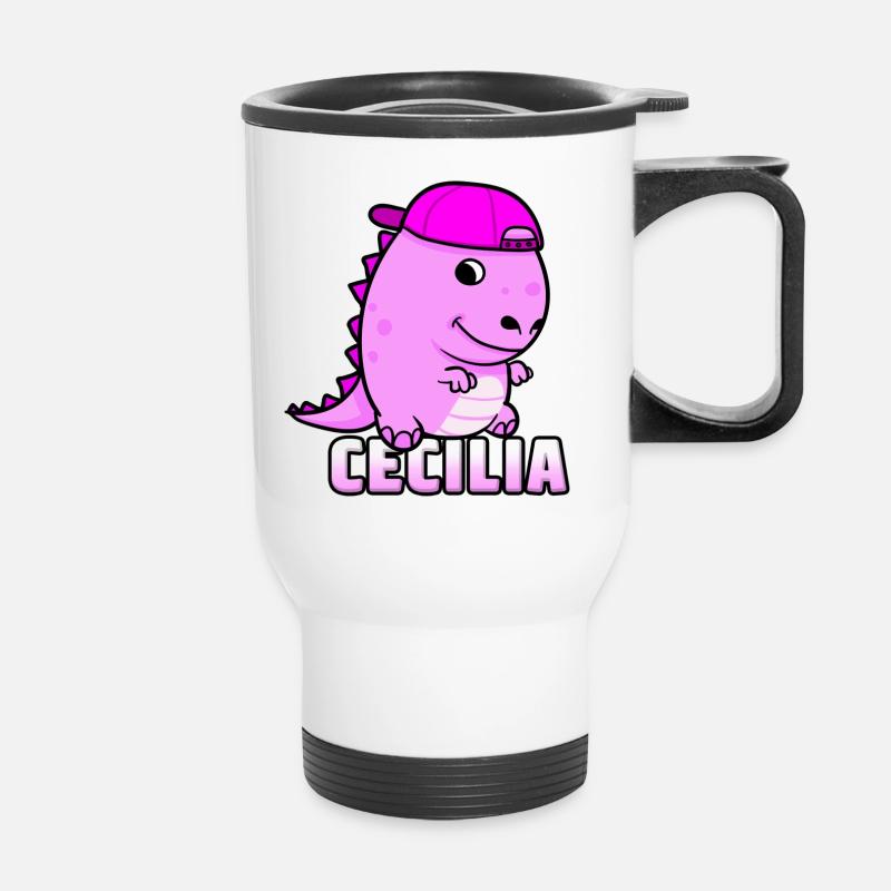 Cecilia birthday gift - Thermal mug with handle - white