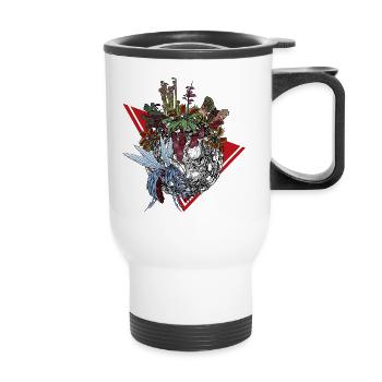 Planet of carnivorous plants in color - Thermal mug with handle - white - Front