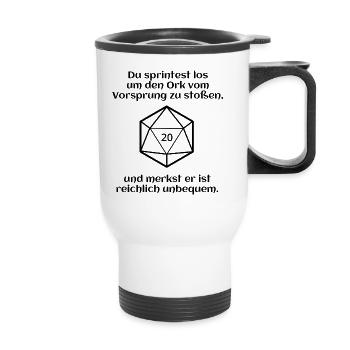 W20 - Ork - Rammen - Pech - Thermobecher mit Tragegriff - Weiß - Vorne
