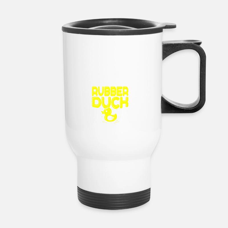 Développeur de programmeur informatique Humour Caoutchouc Canard - Tasse isotherme avec poignée - blanc