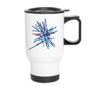 abstract - Thermal mug with handle - white - Front