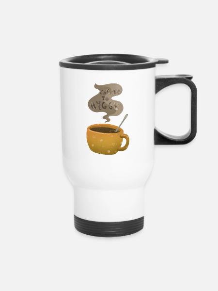 Kaffee - Thermobecher mit Tragegriff - Weiß