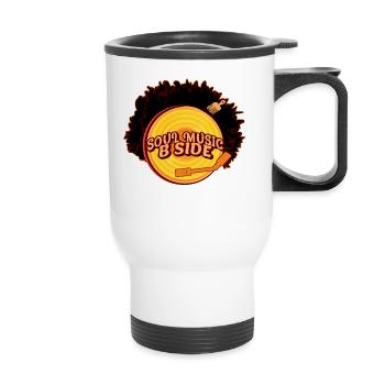 Soul Rhythmen Musik Sound Music Side B Afro funny - Thermobecher mit Tragegriff - Weiß - Vorne