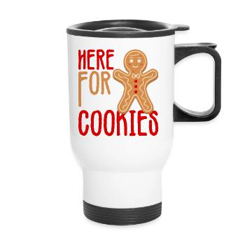 Gingerbread Cookie Crew Tee - Thermal mug with handle - white - Front