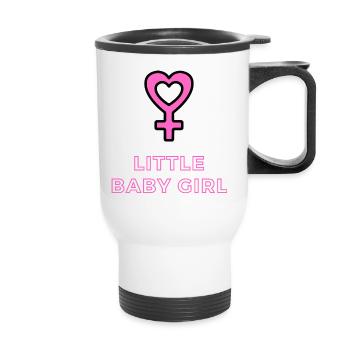 Baby Announcement Pregnancy - Girl - Surprise - Thermal mug with handle - white - Front