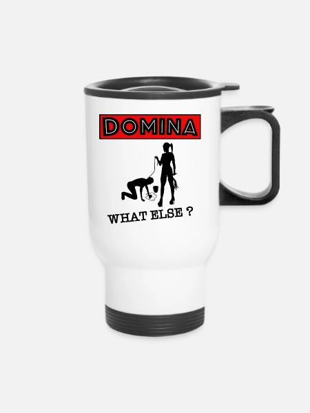 Domina Herrin what else? - Thermobecher mit Tragegriff - Weiß
