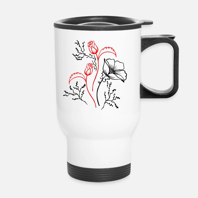 Bouquet - Tasse isotherme avec poignée - blanc