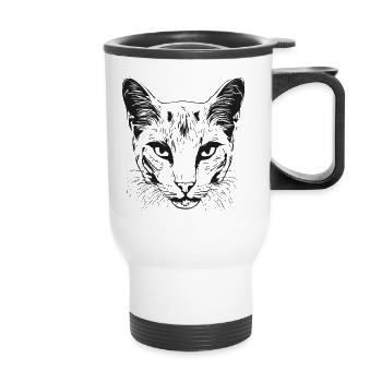 Cat 1 - Thermal mug with handle - white - Front