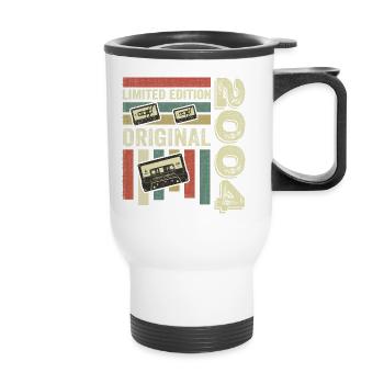 Vintage 2004 - Retro Geburtstagsspruch 2004 - Thermobecher mit Tragegriff - Weiß - Vorne