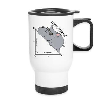 Hippoténuse | Hippopotame, Mathématiques, Hypoténuse - Tasse isotherme avec poignée - blanc - Devant