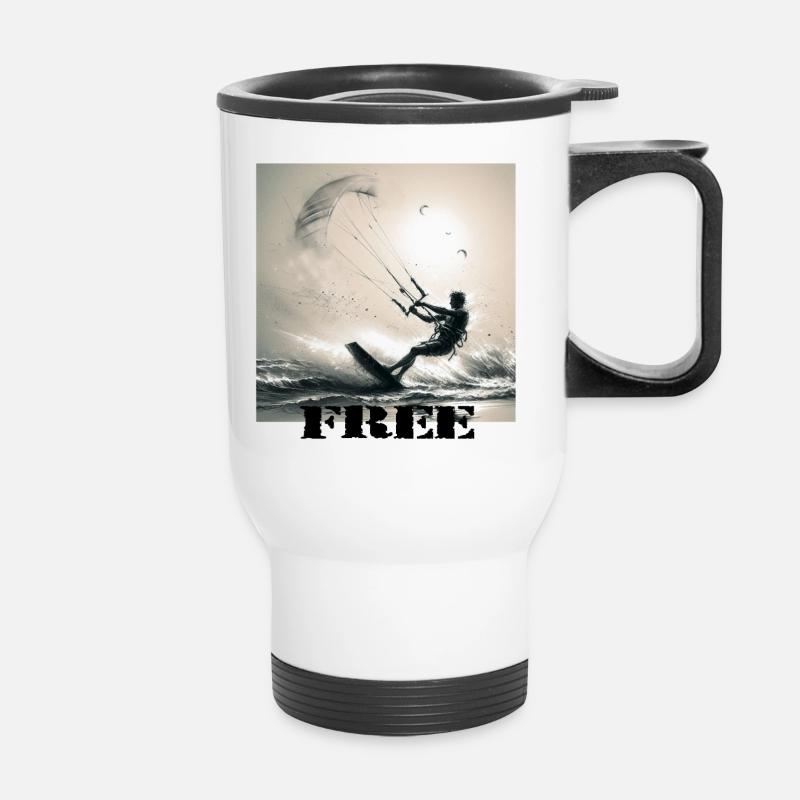 Kitesurf - Thermal mug with handle - white