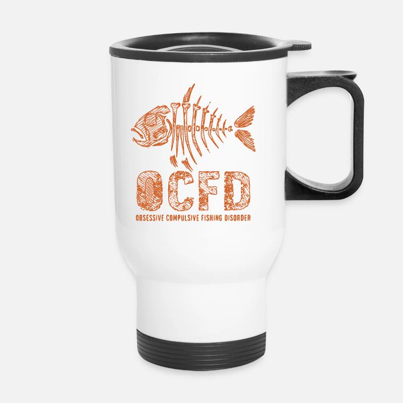 OCFD Obsessive Compulsive Fishing Disorder - Thermal mug with handle - white