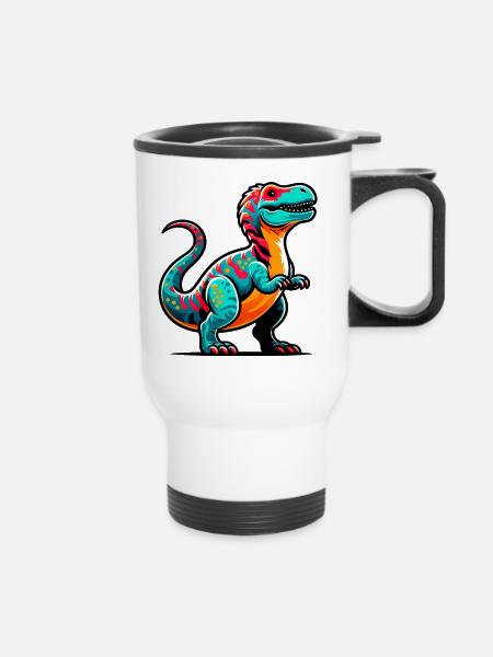 Dinosaurier - Thermobecher mit Tragegriff - Weiß