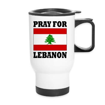 Pray for lebanon - Thermal mug with handle - white - Front