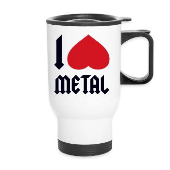 I LOVE METAL - Thermal mug with handle - white - Front