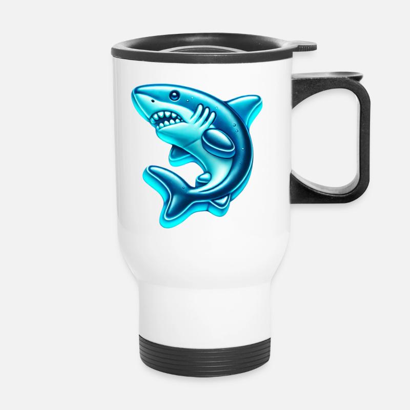 Shark - Thermal mug with handle - white