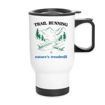 Trailrunning - Das Laufband der Natur - Thermobecher mit Tragegriff - Weiß - Vorne
