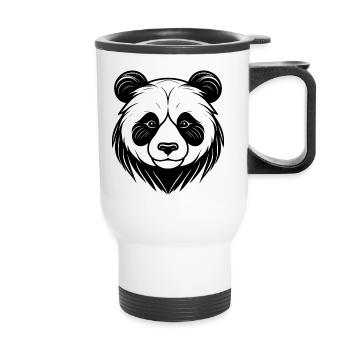 Panda Face Art Design - Thermal mug with handle - white - Front