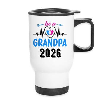 Be A Grandpa 2026 Heartbeat Baby Feet - Tasse isotherme avec poignée - blanc - Devant