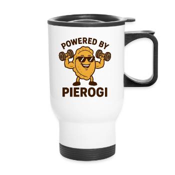 Powerlifter Pierog Motif - Tasse isotherme avec poignée - blanc - Devant
