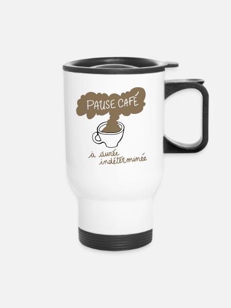 Unbestimmte Kaffeepause - Thermobecher mit Tragegriff - Weiß