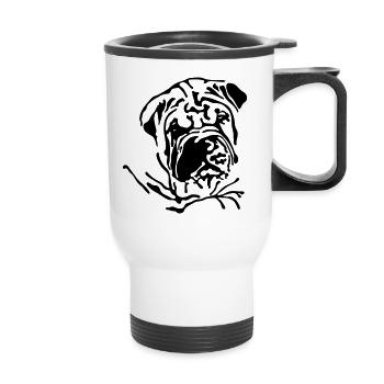 Shar-Pei - Thermal mug with handle - white - Front