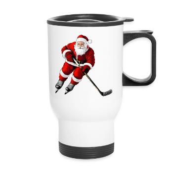 Weihnachten Eishockeyspieler - Thermal mug with handle - white - Front