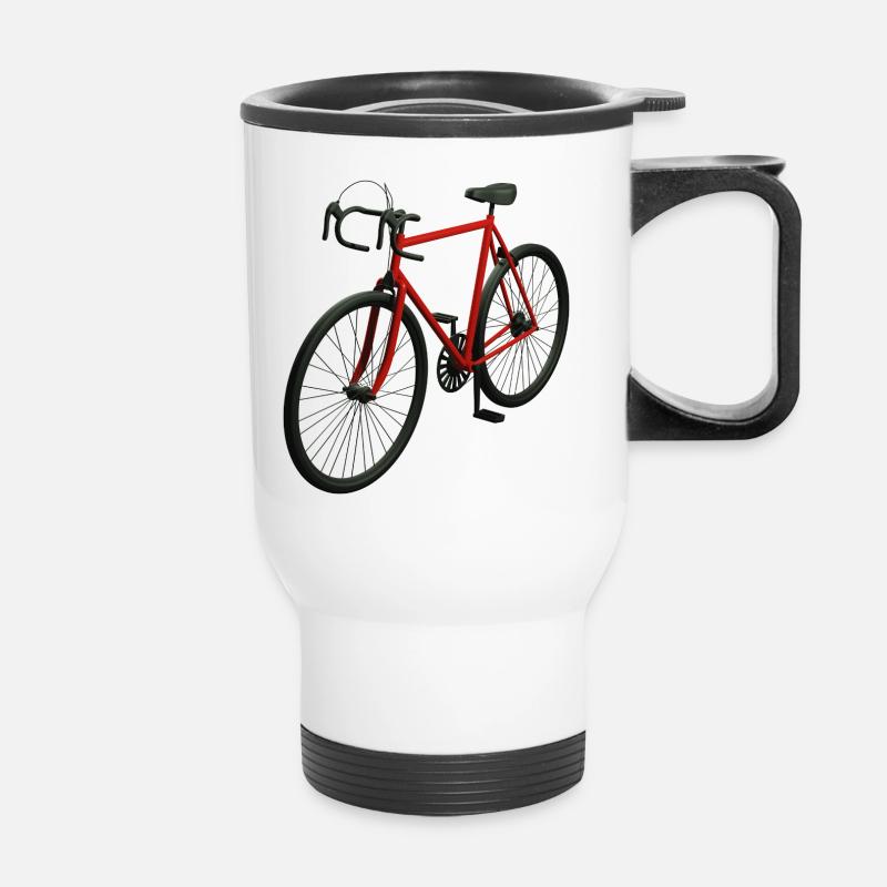 Vélo de route rétro - Tasse isotherme avec poignée - blanc