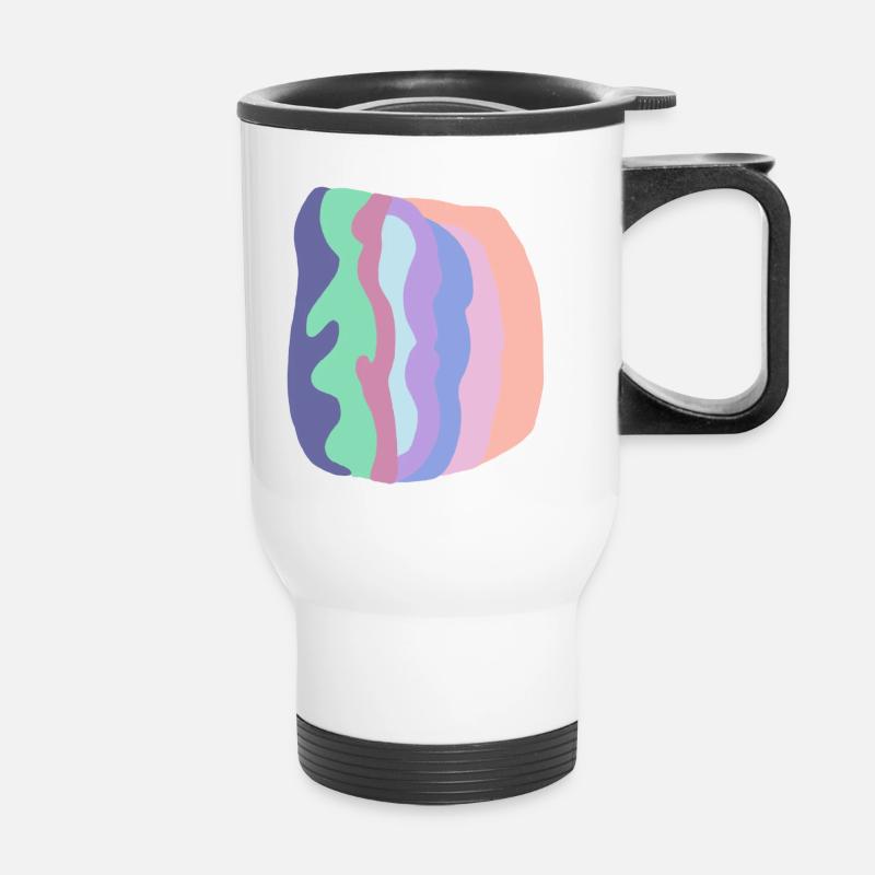 Pastel Wave Layers - Thermal mug with handle - white