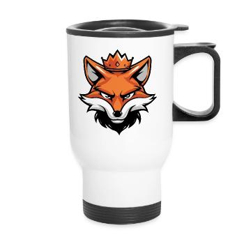 Fox Head Crown - Thermal mug with handle - white - Front