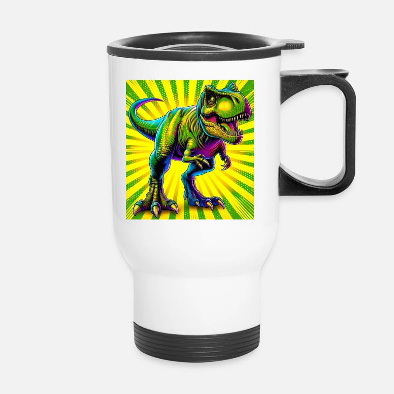 dinosaure - Tasse isotherme avec poignée - blanc