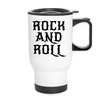Gothic Rock and Roll Logo - Thermobecher mit Tragegriff - Weiß - Vorne