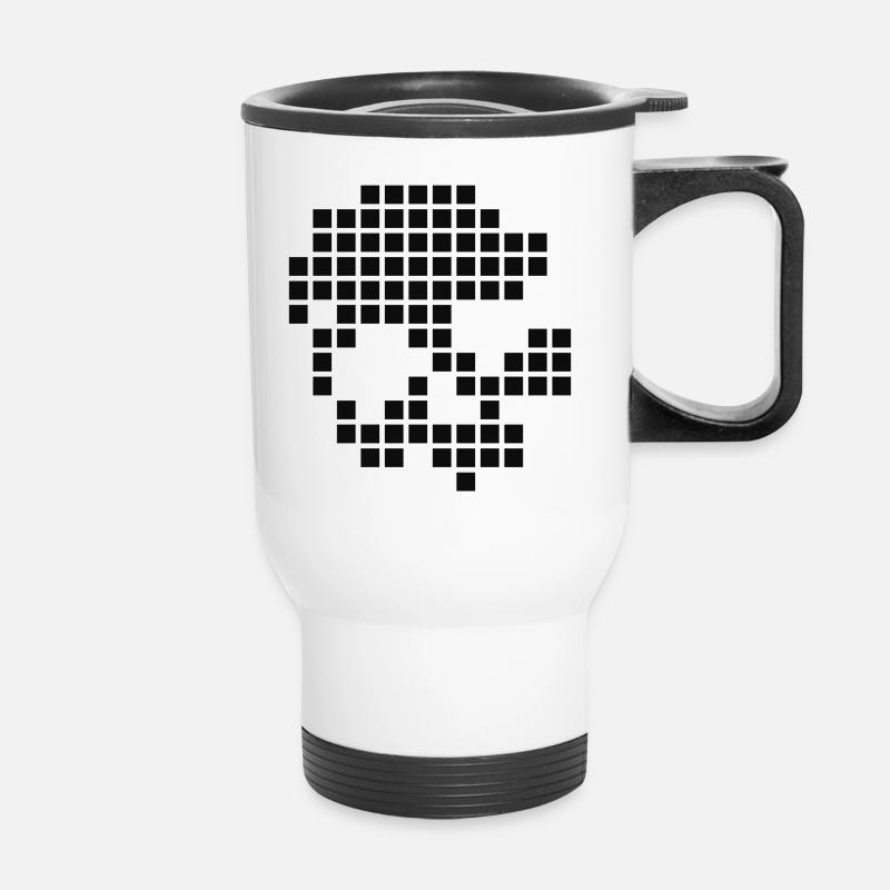 Digital-Schädel - Thermobecher mit Tragegriff - Weiß