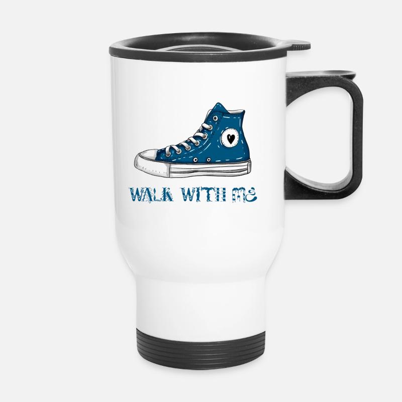 Walk with me - Thermal mug with handle - white