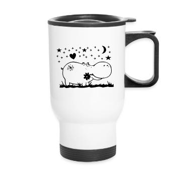 Hippo la nuit - Tasse isotherme avec poignée - blanc - Devant
