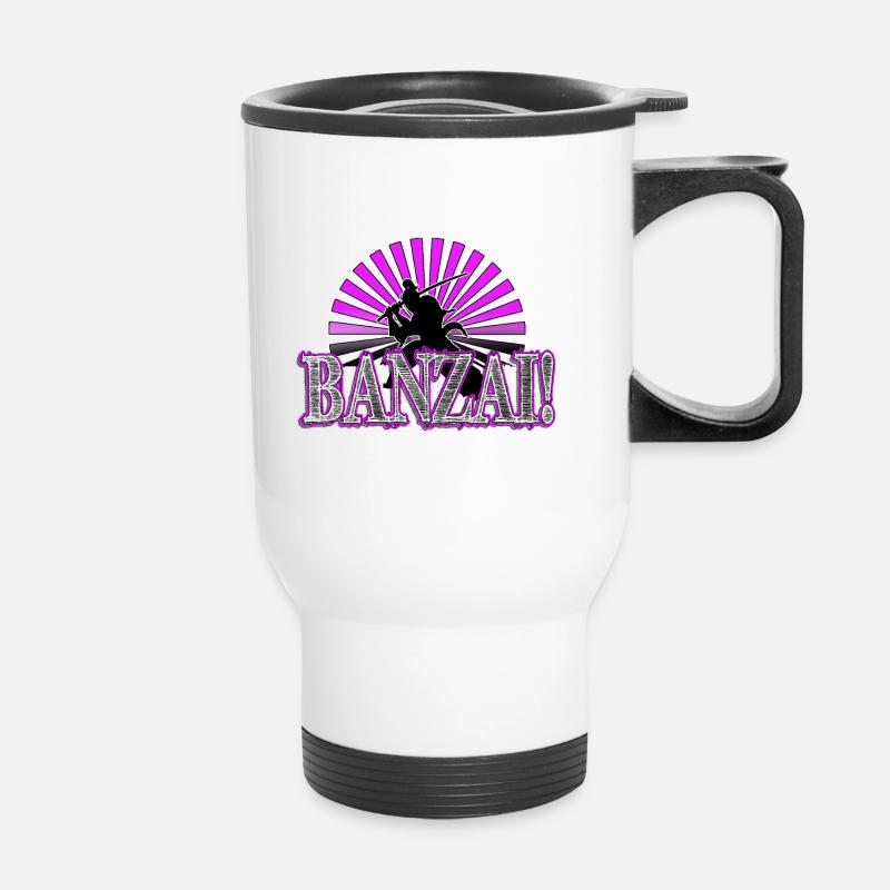 Banzai - Thermal mug with handle - white