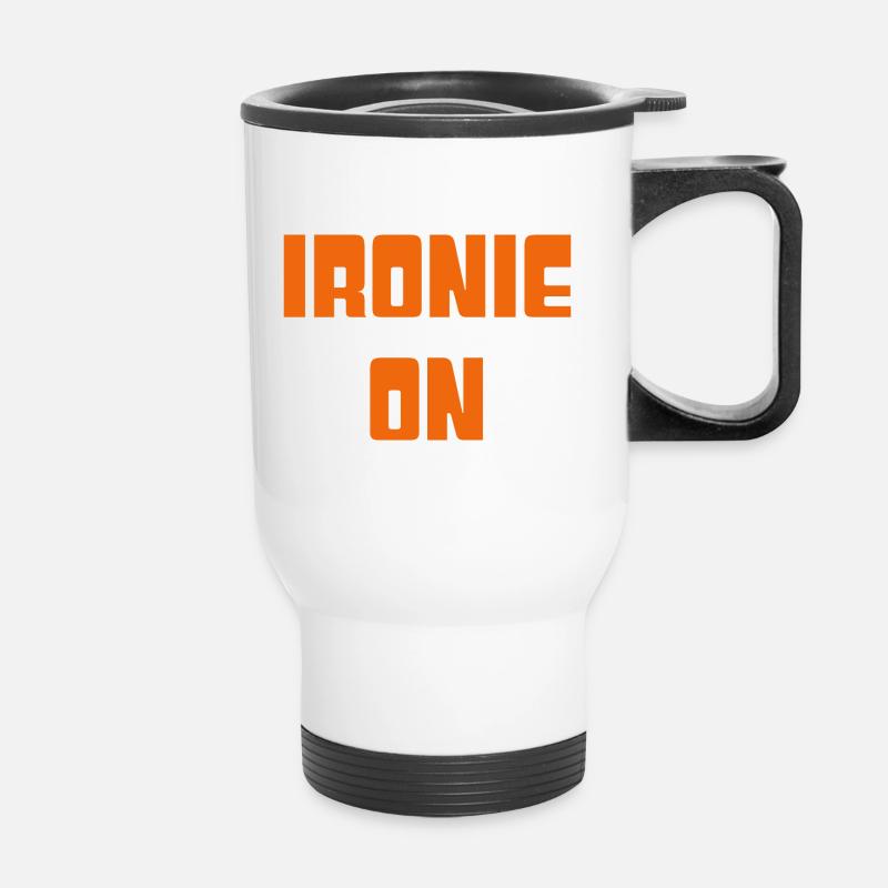 IRONIE ON - Thermobecher mit Tragegriff - Weiß