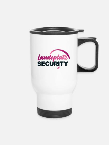 Landeplatz SECURITY - Thermobecher mit Tragegriff - Weiß