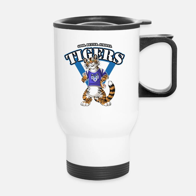 Team TIGERS Blue / Blau - Thermobecher mit Tragegriff - Weiß
