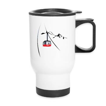 jackson hole gondola - Thermal mug with handle - white - Front