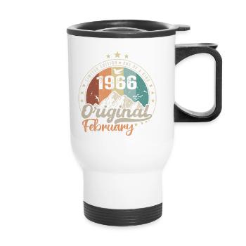 The Legends Born In February 1966 Gift 58 Years - Thermal mug with handle - white - Front