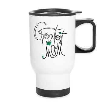 Greatest Mom Muttertag - Thermobecher mit Tragegriff - Weiß - Vorne