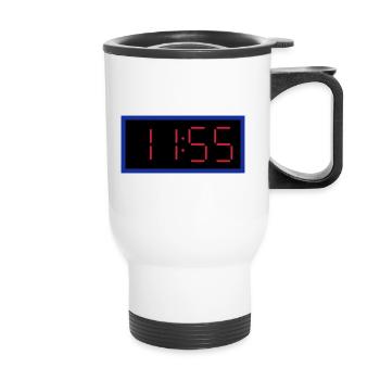 ★ design colors changeable ★ digital clock 11:55 clock - Thermal mug with handle - white - Front