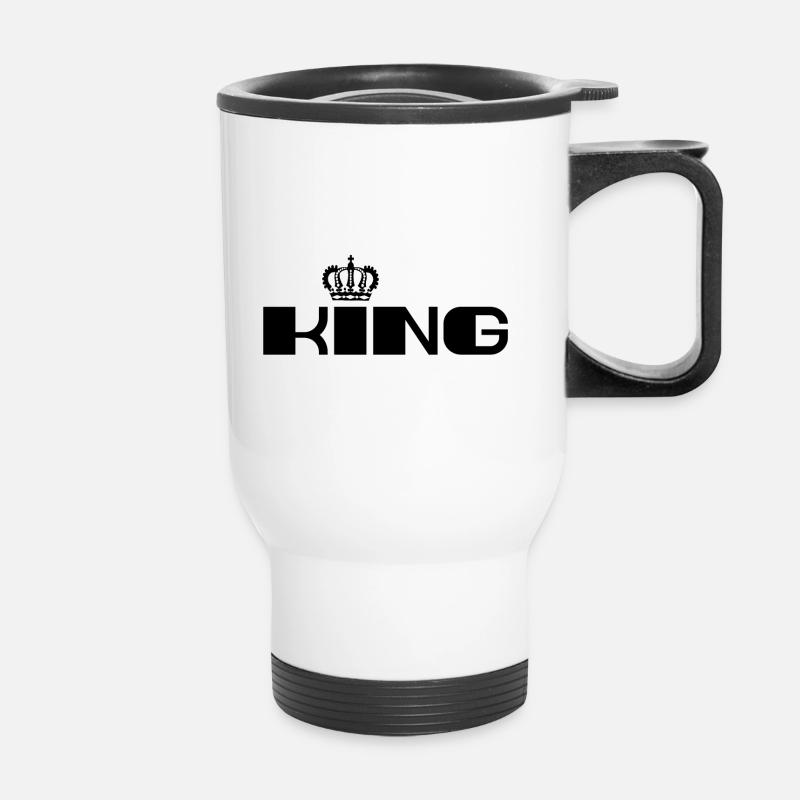 King Crown Partner Look Male Man - Thermal mug with handle - white
